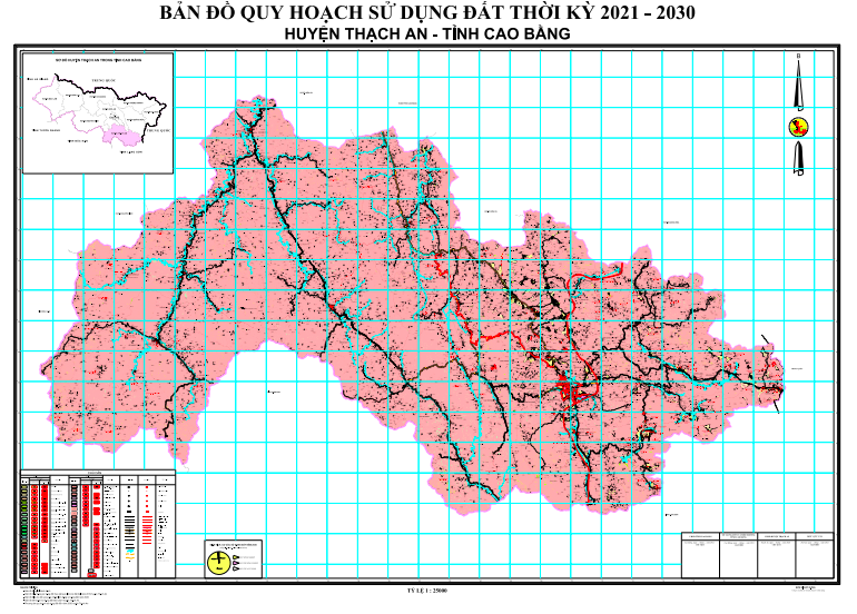 Bản đồ quy hoạch sử dụng đất Huyện Thạch An đến năm 2030