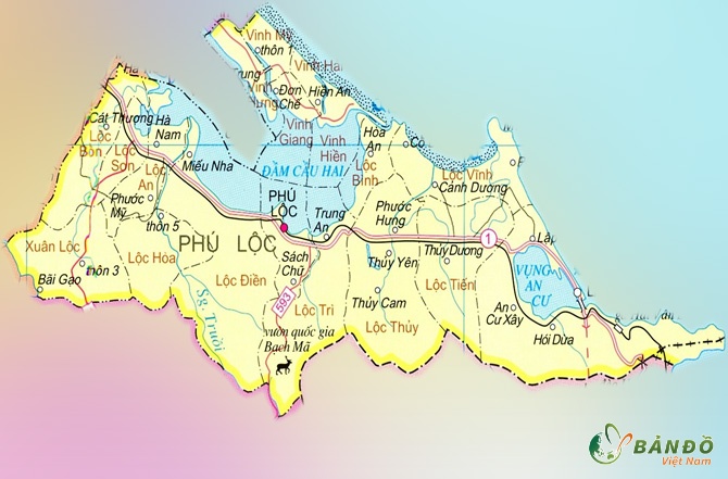 Bản đồ huyện Phú Lộc
