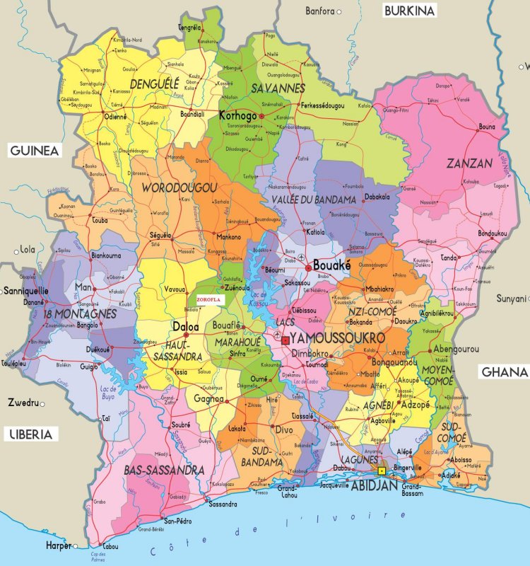 Bản đồ Bờ Biển Ngà