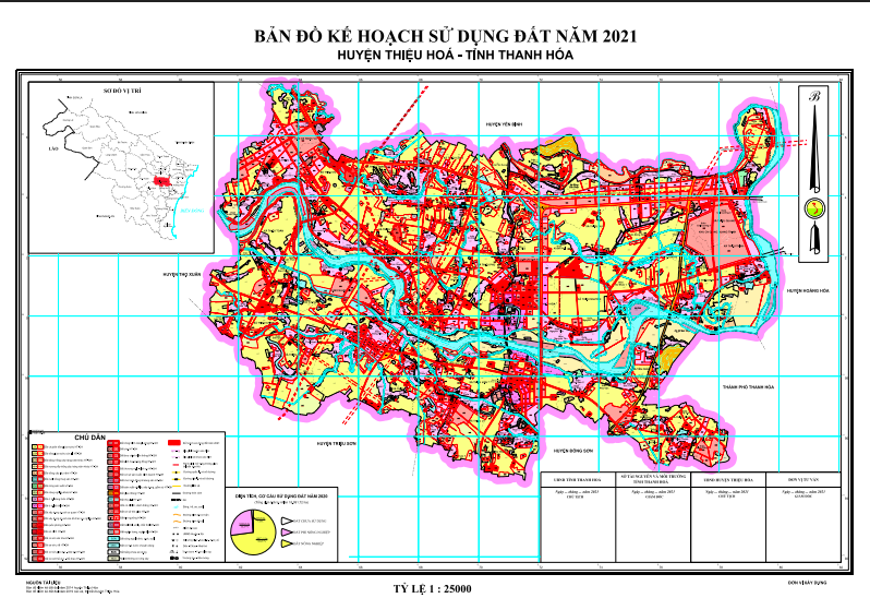 Bản đồ quy hoạch sử dụng đất Huyện Thiệu Hoá đến năm 2021