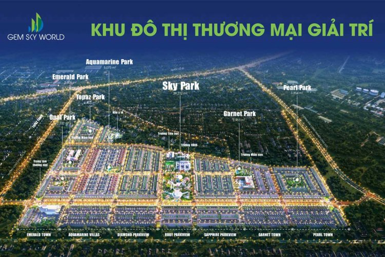 Phối cảnh khu đô thị thương mại giải trí Gem Sky Group