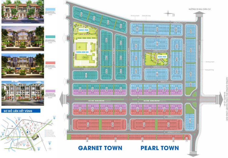 Mặt bằng Phân khu Garnet Town & Pearl Town tại dự án Gem Sky World