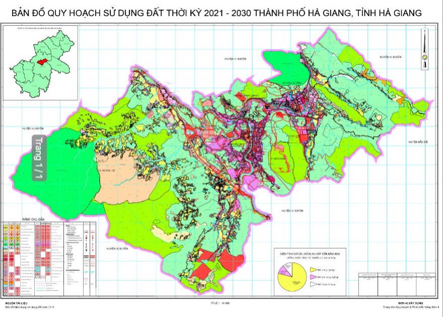 Bản đồ quy hoạch sử dụng đất Thành phố Hà Giang đến năm 2030